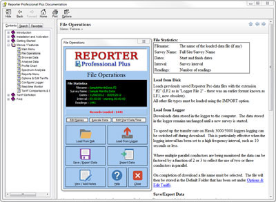 Reporter Professional Plus: fully integrated help and manual